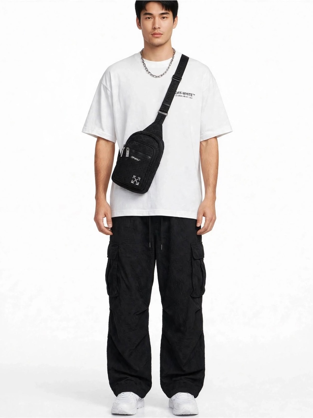 ⚪️⚫️Off-White Bag Black Slim Sling Bag Original
